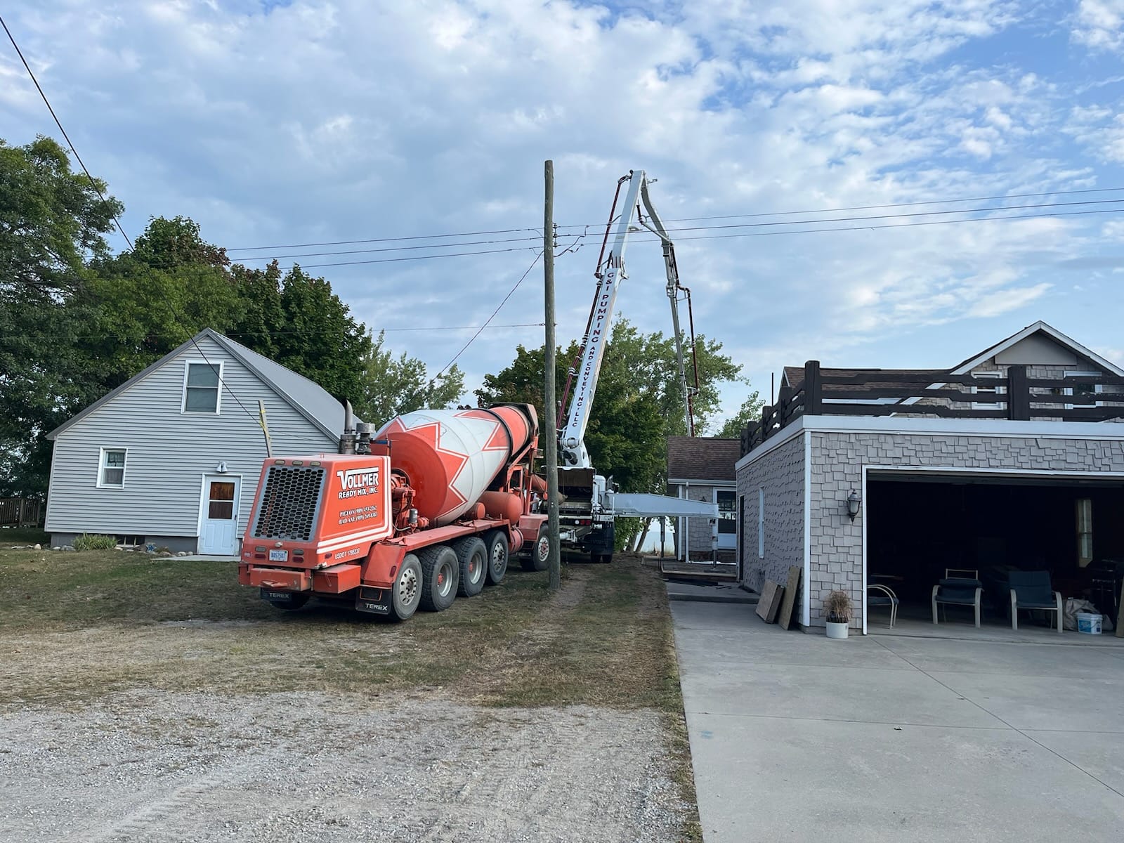 Lou's concrete truck on the job