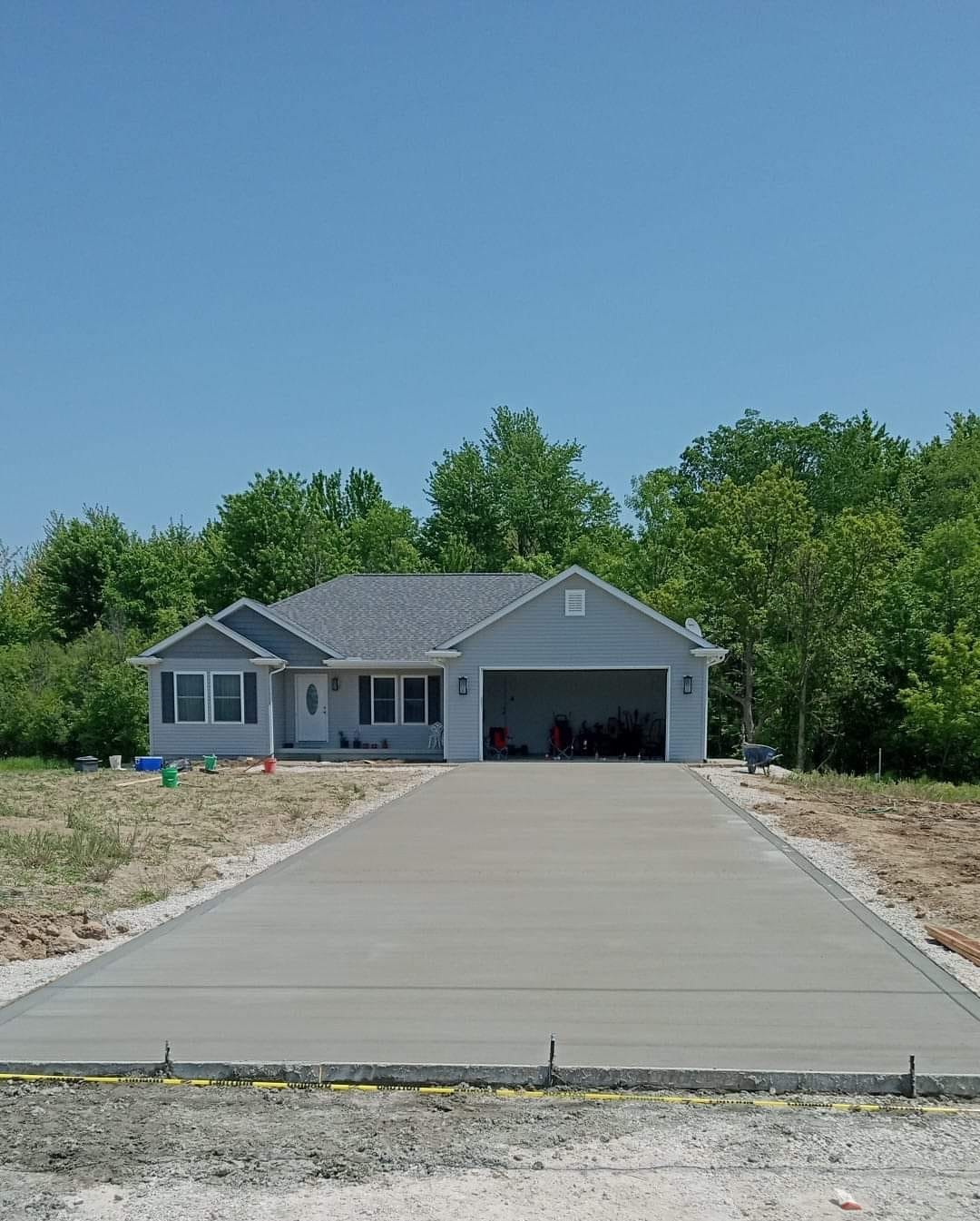 A professionally done concrete driveway