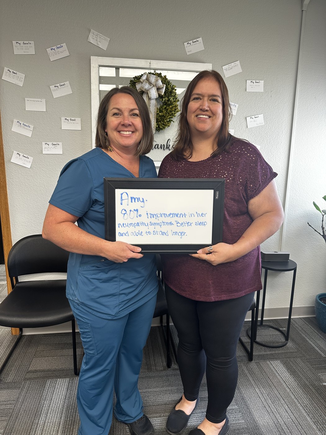 Amy, a neuropathy patient, with Dr. A at Althoff Wellness Clinic