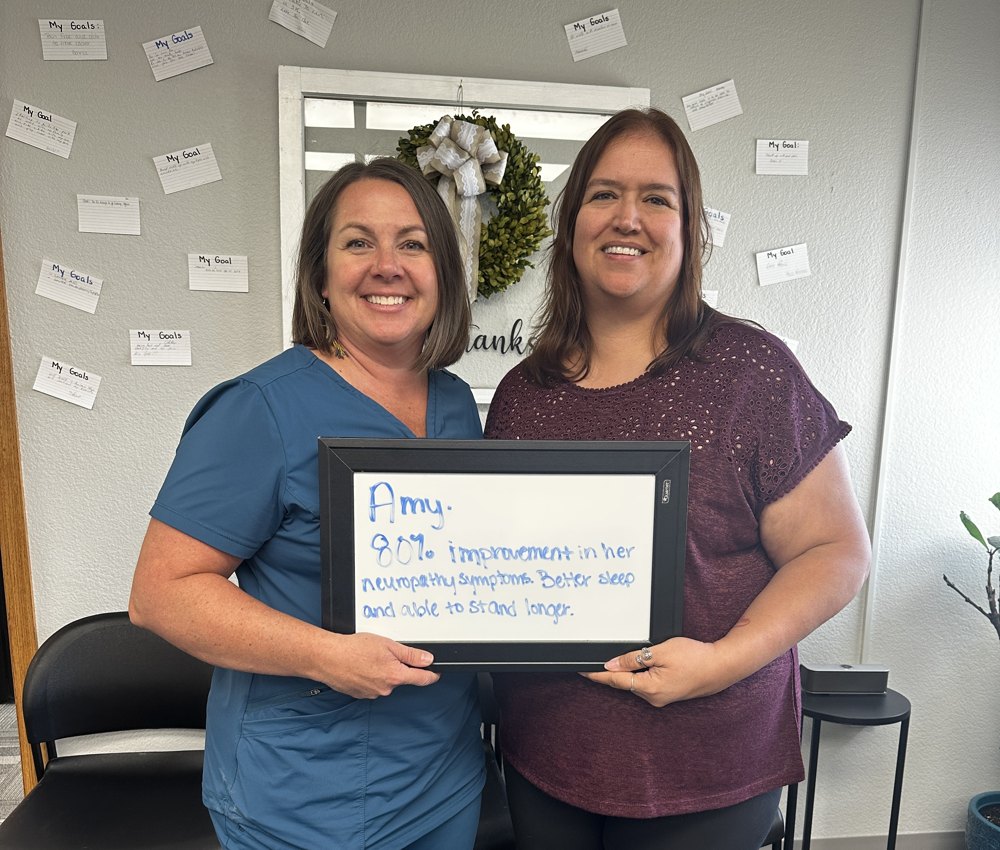 Amy, a neuropathy patient, with Dr. A at Althoff Wellness Clinic