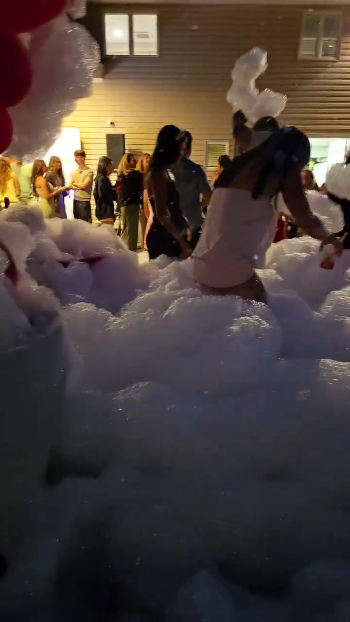 Foam party fun for daycare children