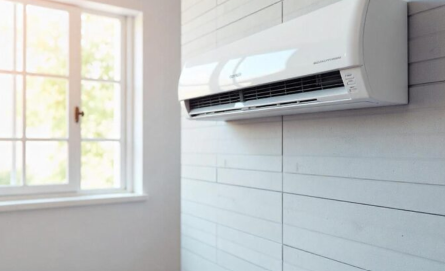 Close-up of an aircon unit inside a house