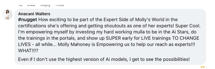 Member testimonial