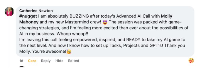 Member testimonial