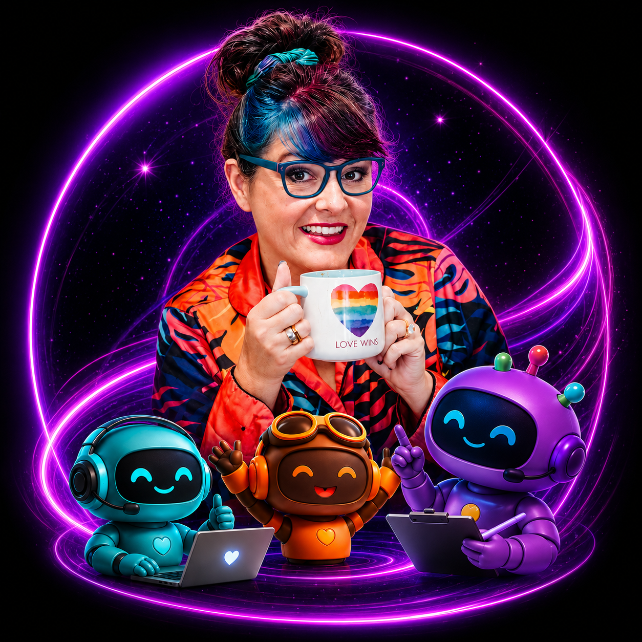 Molly Mahoney and her AI robot team