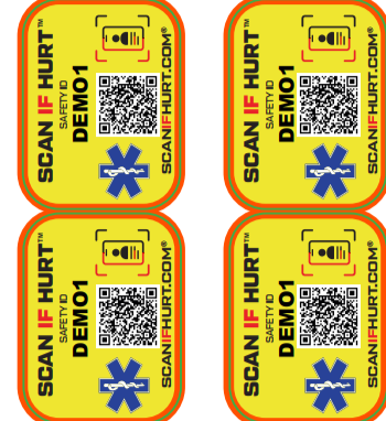 Scan If Hurt Safety ID Stickers
