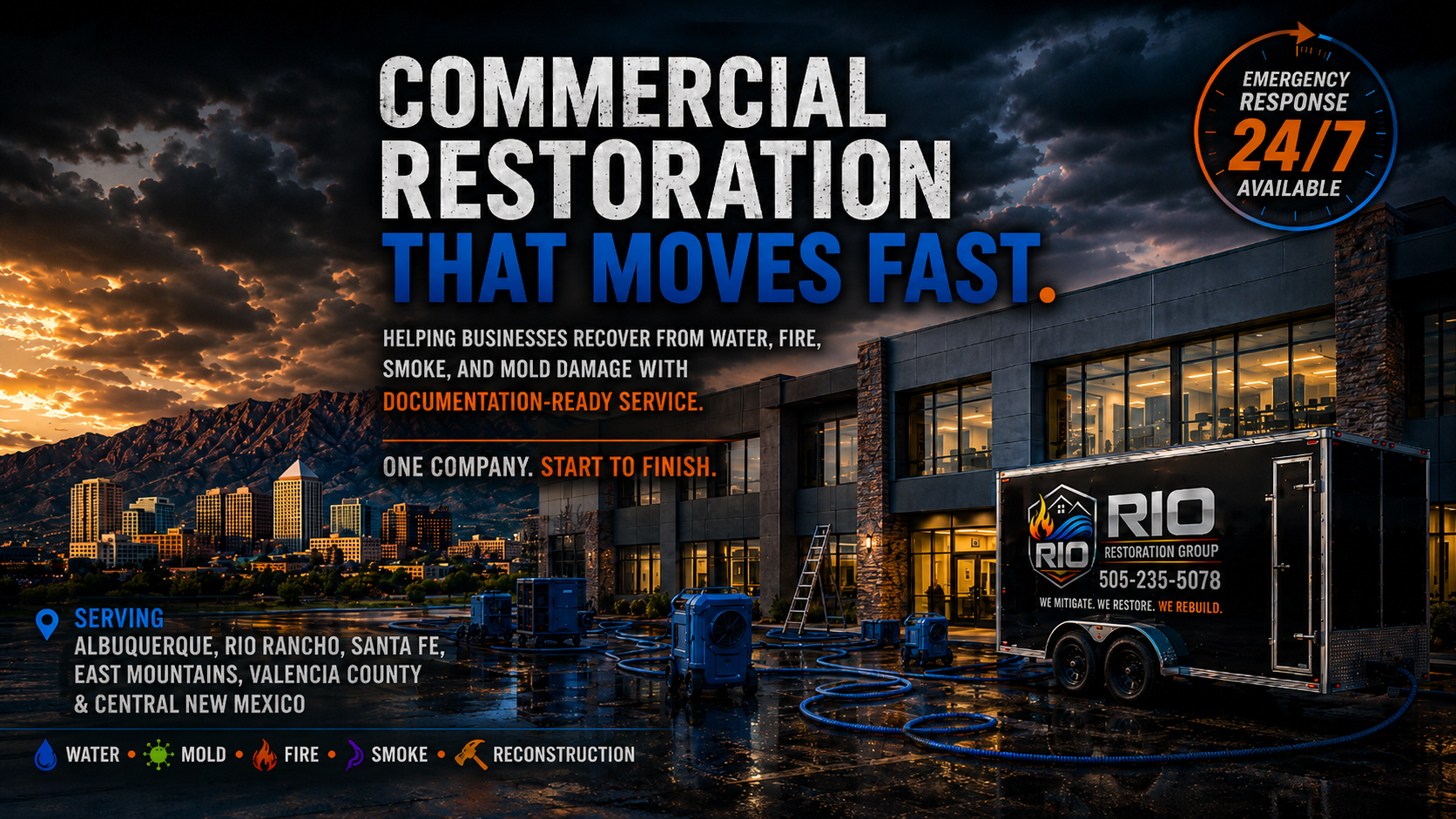 Commercial restoration services by Rio Restoration Group