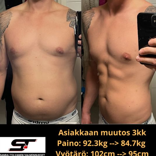Asiakkaan ennen ja jälkeen -muutos