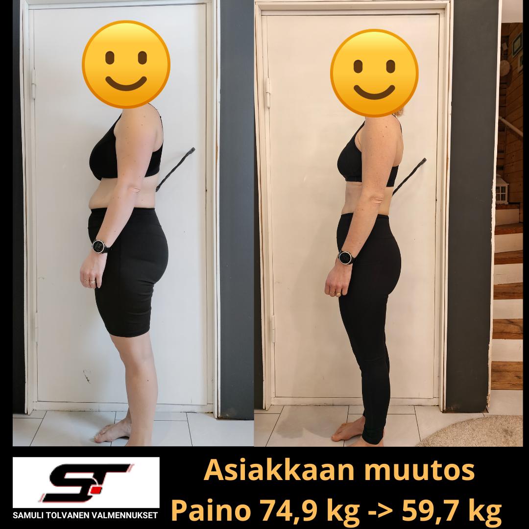 Asiakkaan ennen ja jälkeen -muutos