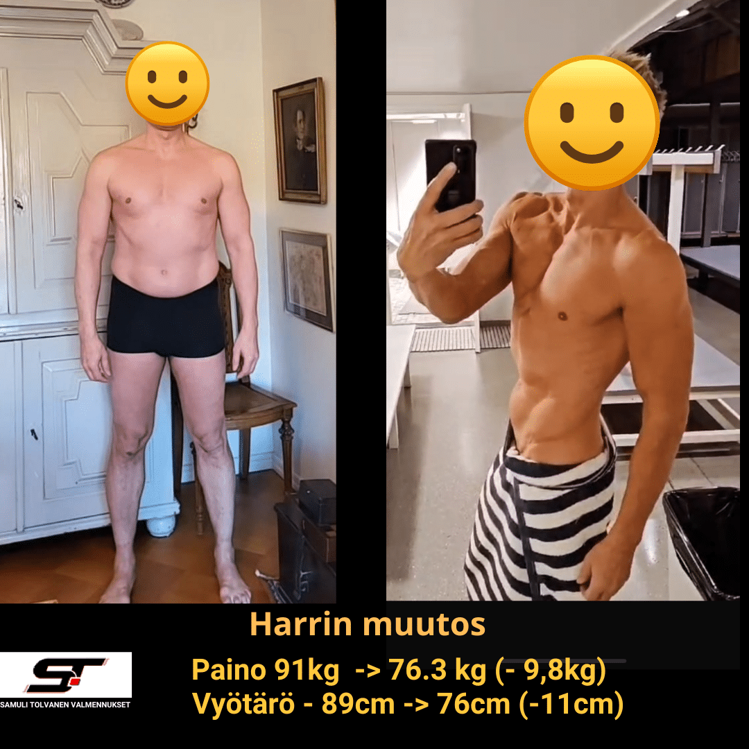 Asiakkaan ennen ja jälkeen -muutos