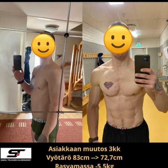 Asiakkaan ennen ja jälkeen -muutos