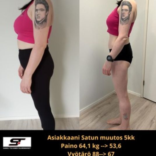 Asiakkaan ennen ja jälkeen -muutos