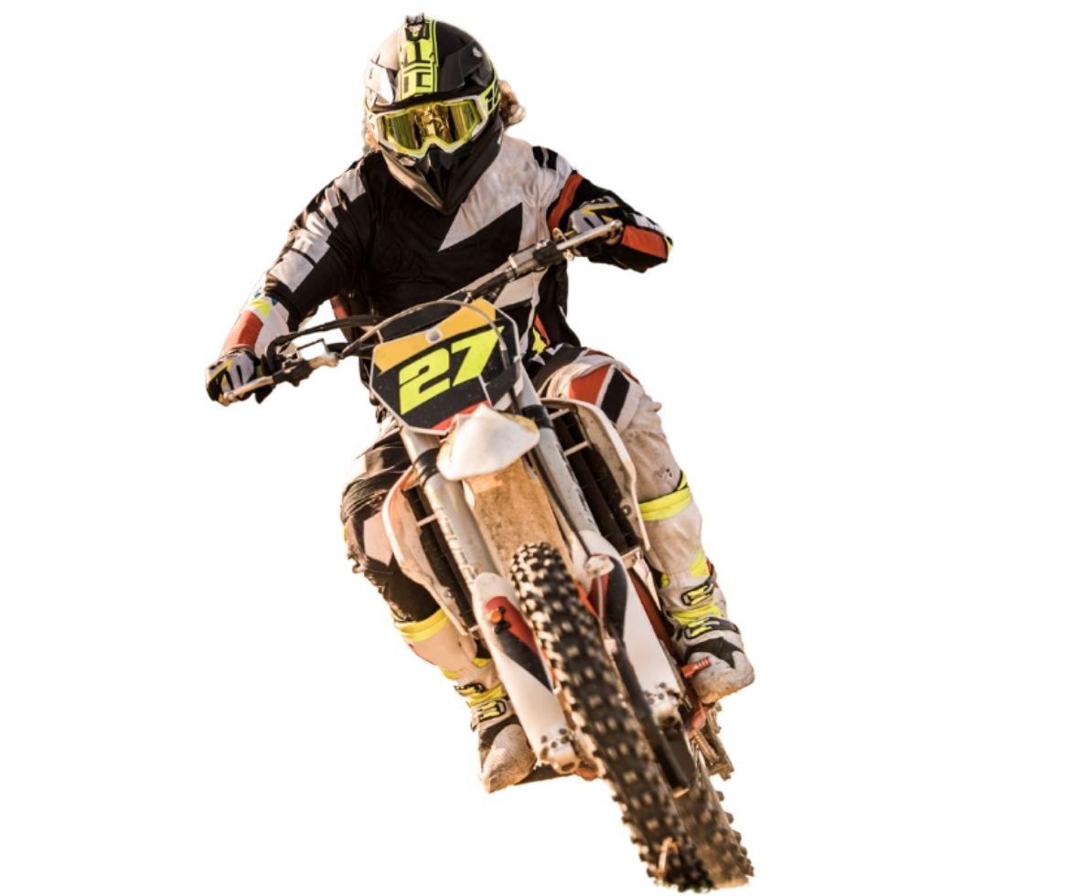 Dirt bike is having a race after completing dirt bike registration. 