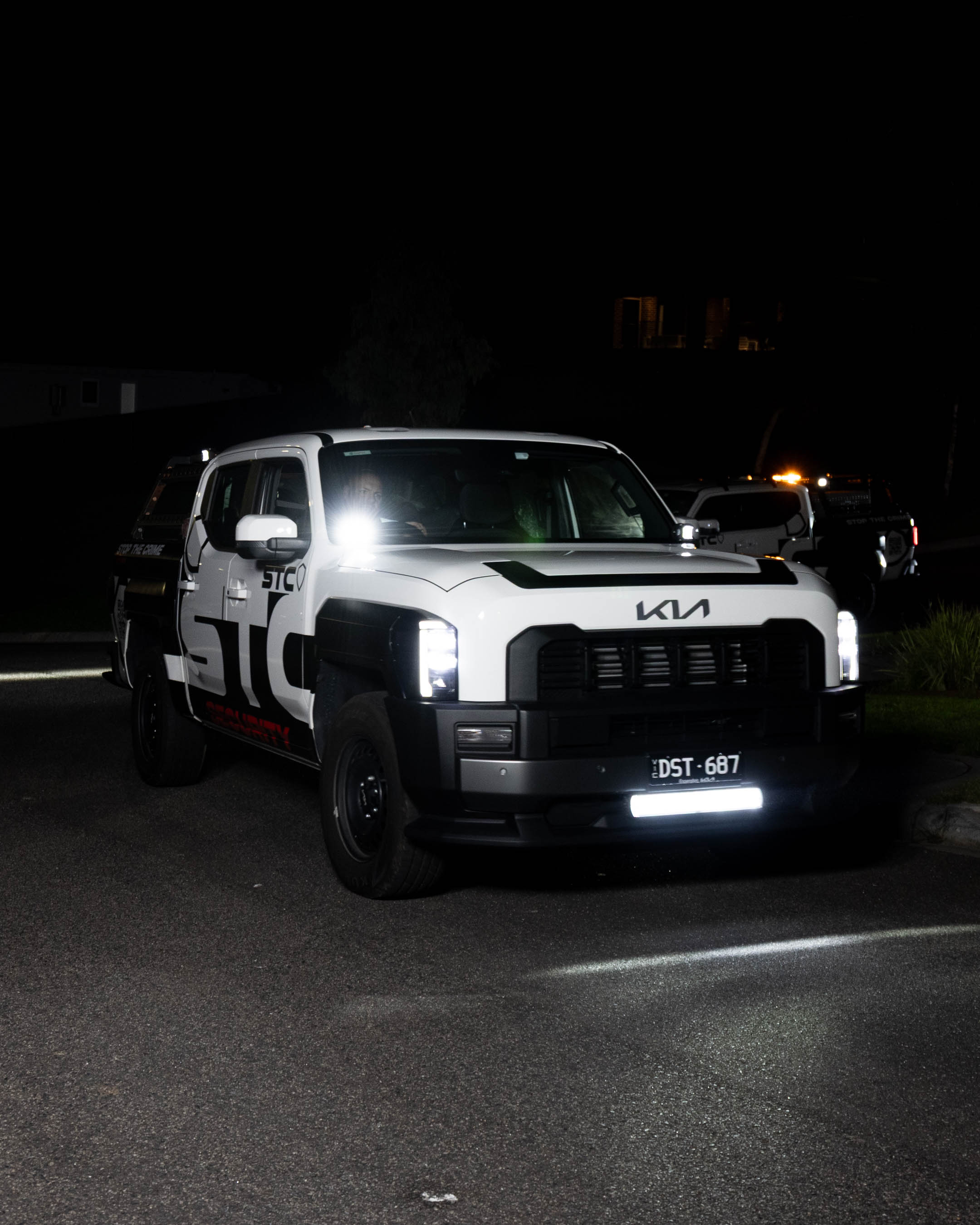 STC Security licensed patrol unit vehicle on duty in residential neighbourhood