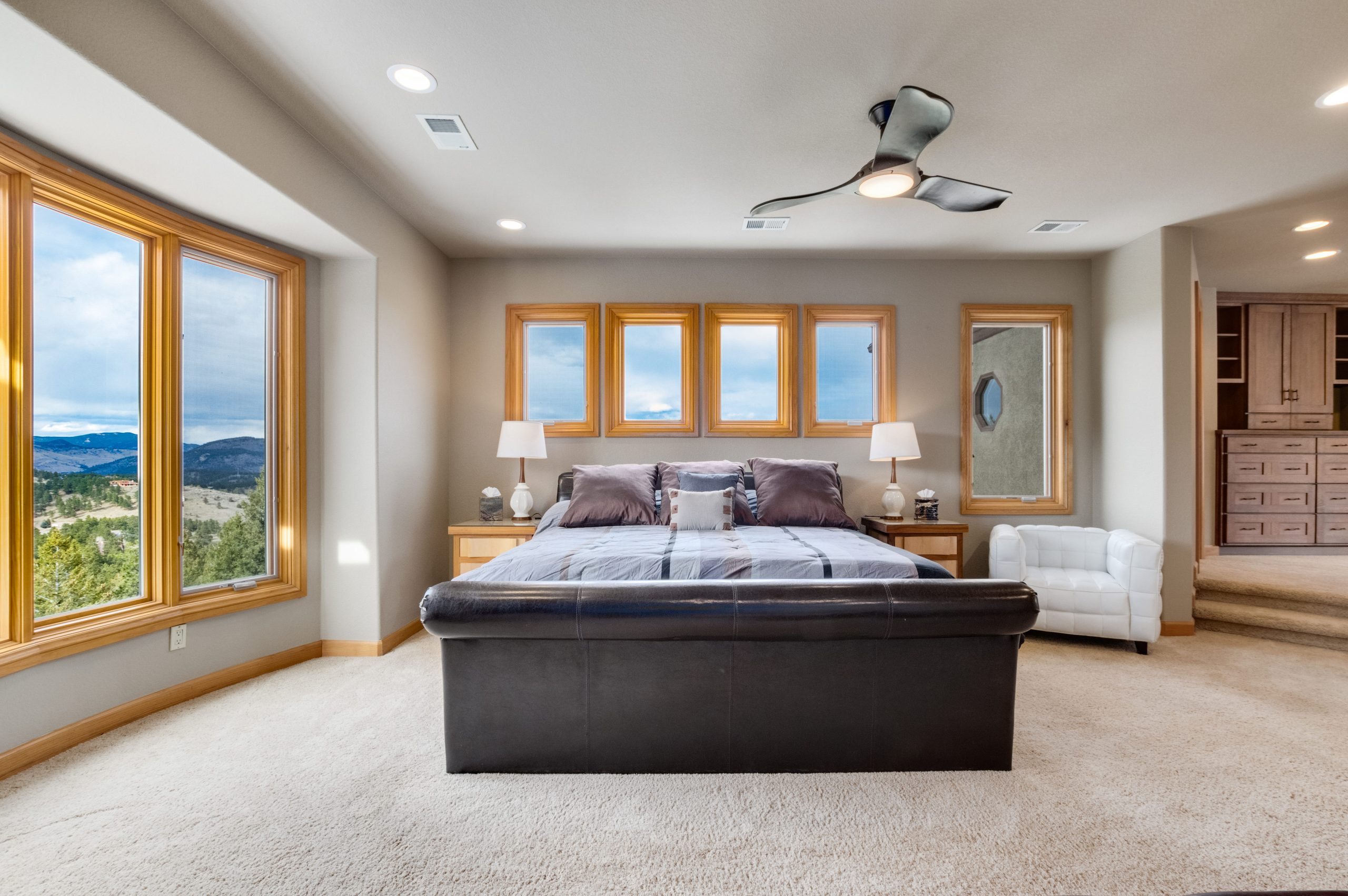 Renovated living space in an Evergreen, Colorado mountain estate