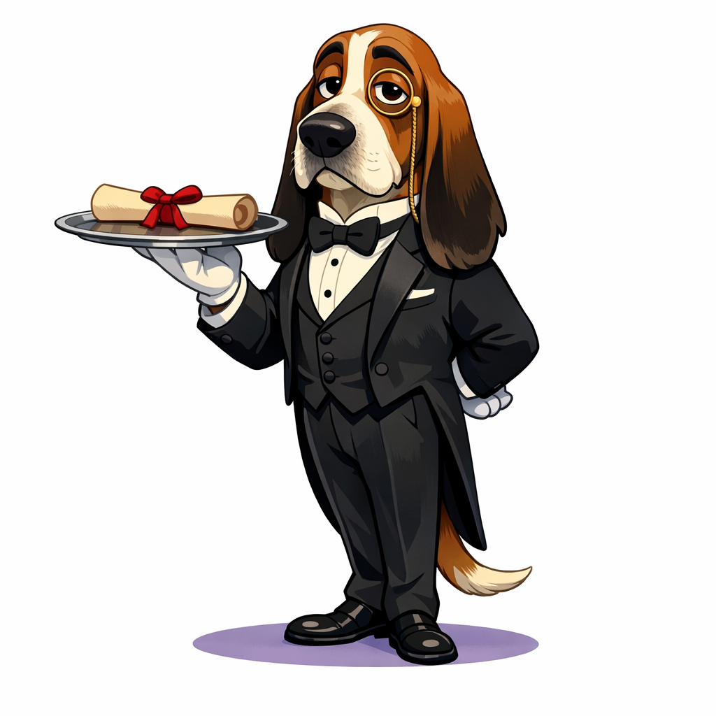 Dr. Barnaby "Good Boy" Woofington — cartoon portrait