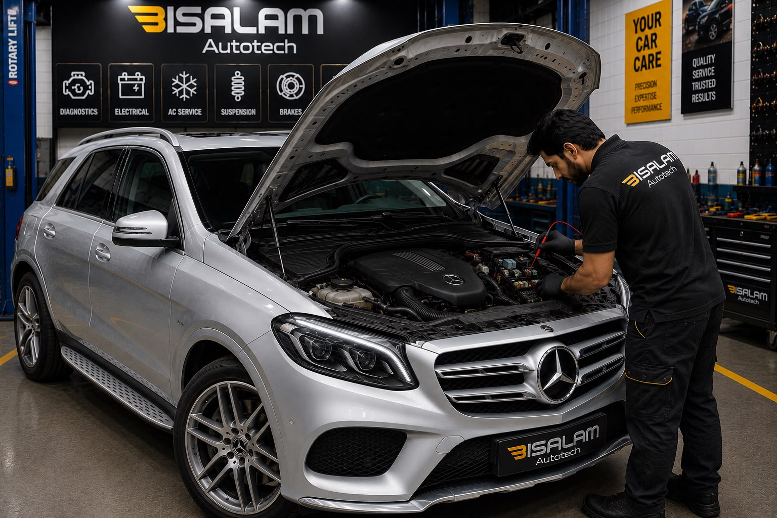 MERCEDES BENZ at Bi Salam Autotech workshop