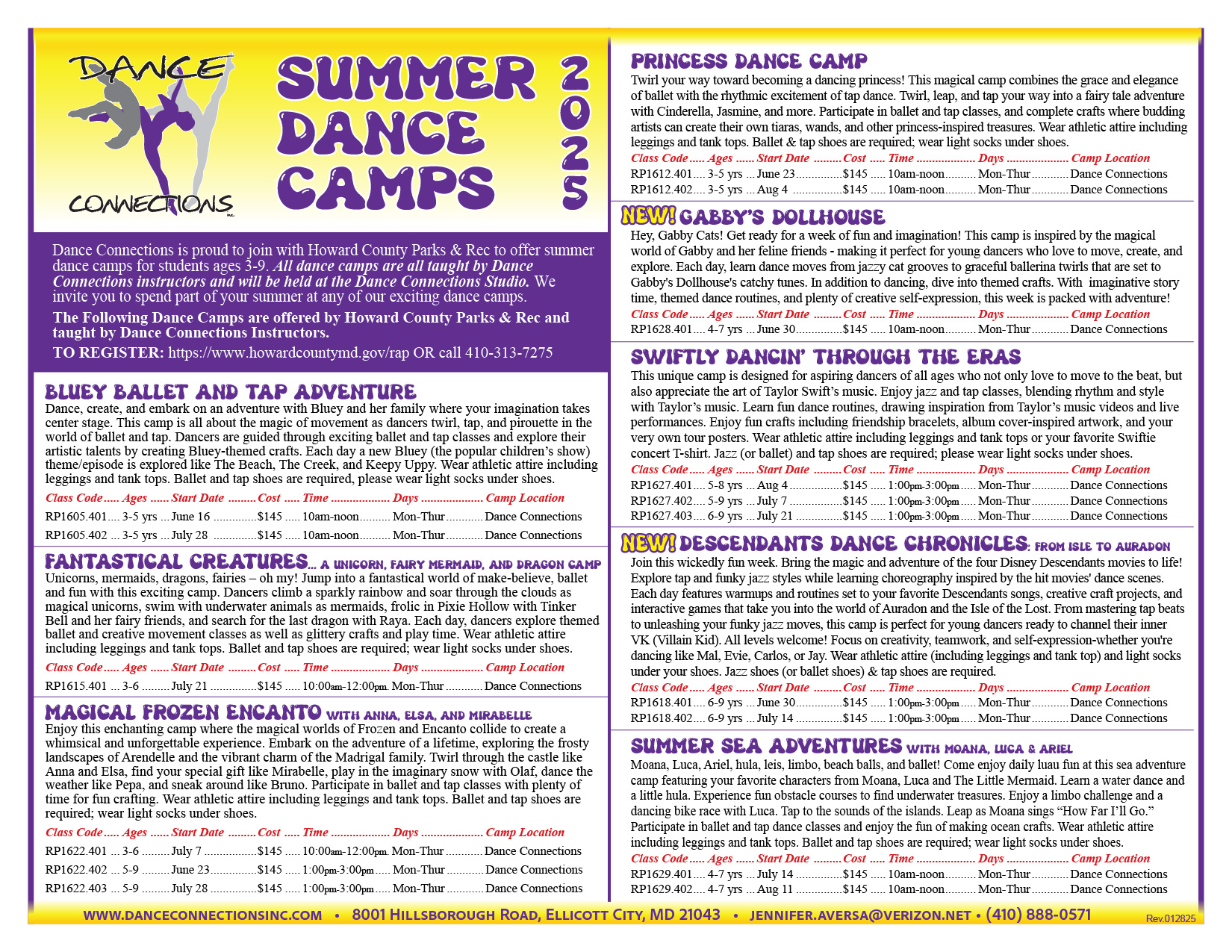 Summer Class Schedule