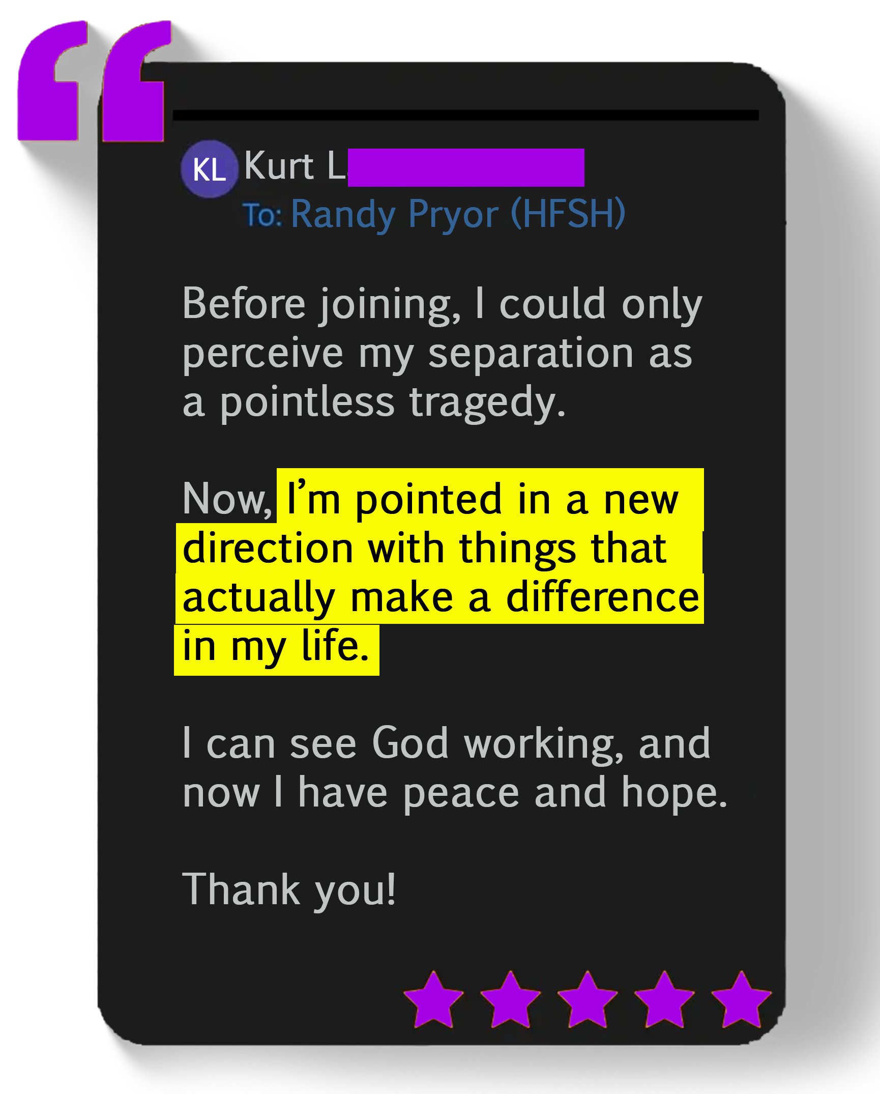 Kurt L. — peace and hope