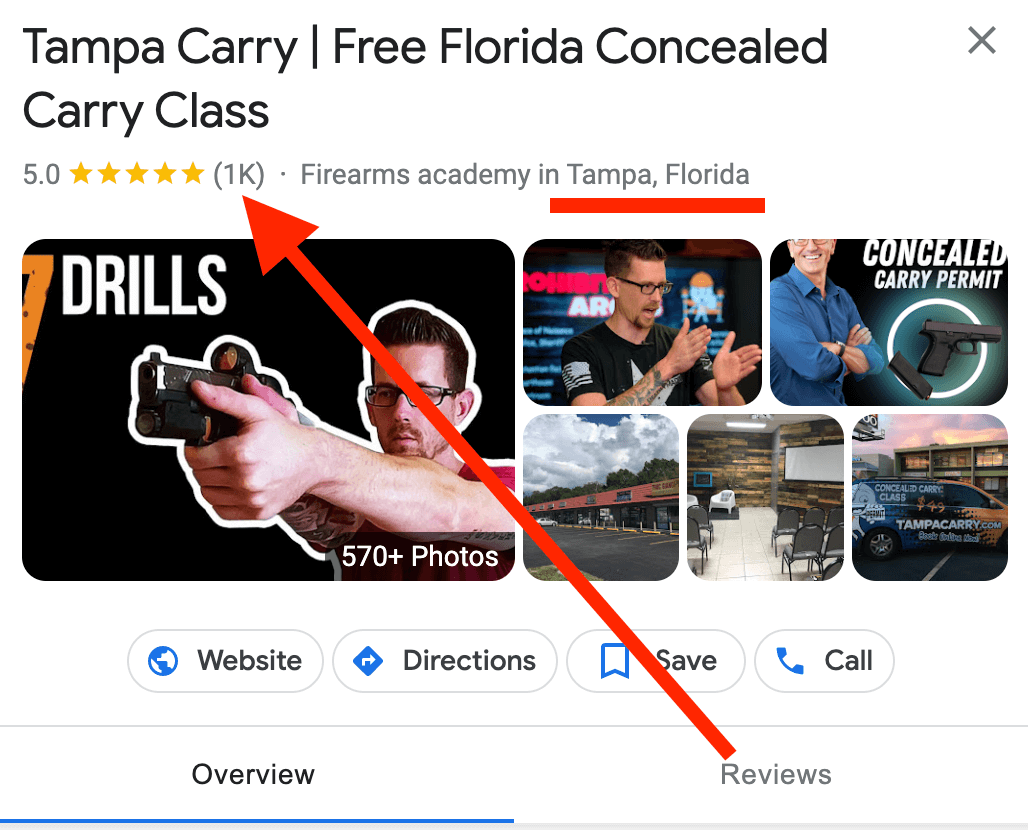 Tampa Carry thousands of five star reviews