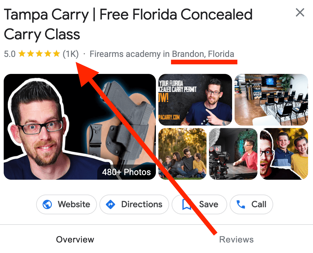 Tampa Carry thousands of five star reviews