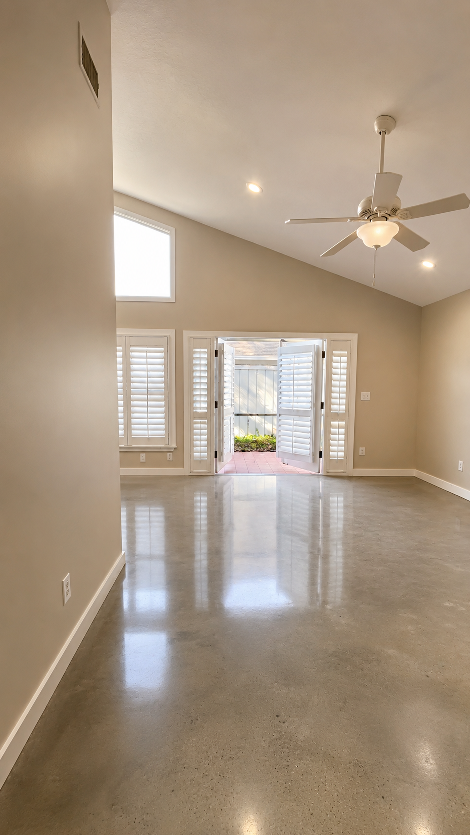 Polished concrete floor bedroom Central Florida - Protocol Home Services