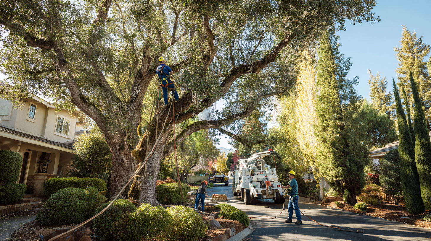 Tree service work performed on a residential property