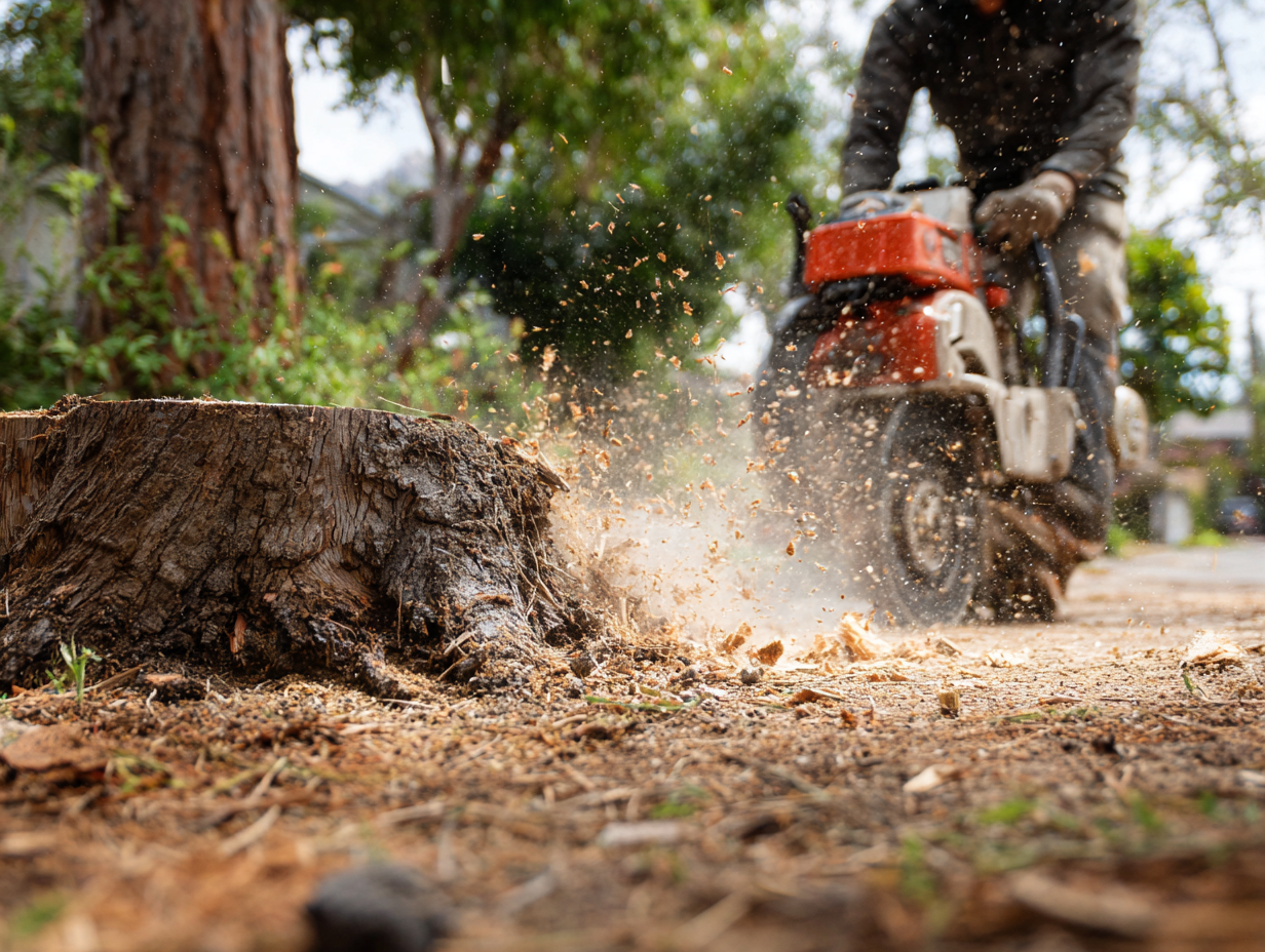 Stump grinding work sample photo