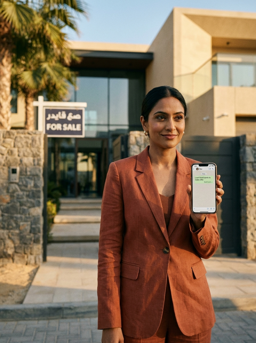 Real estate agent using Maya on WhatsApp to record showings and ask the CRM