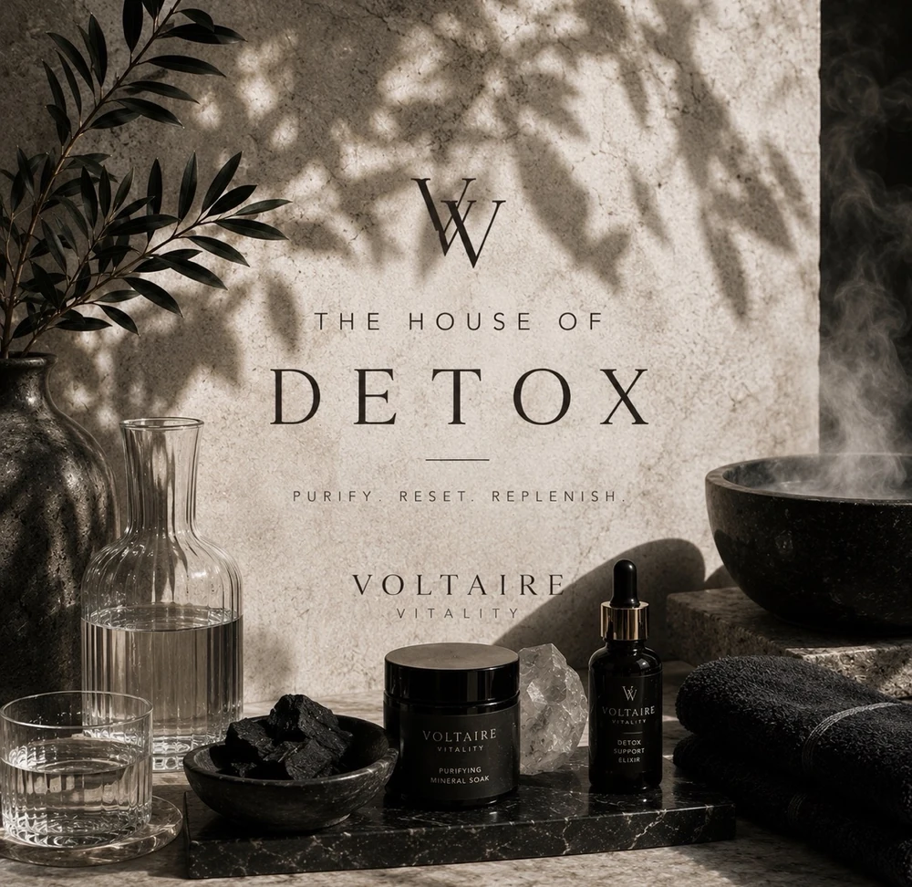 Voltaire House of Detox branded artwork.