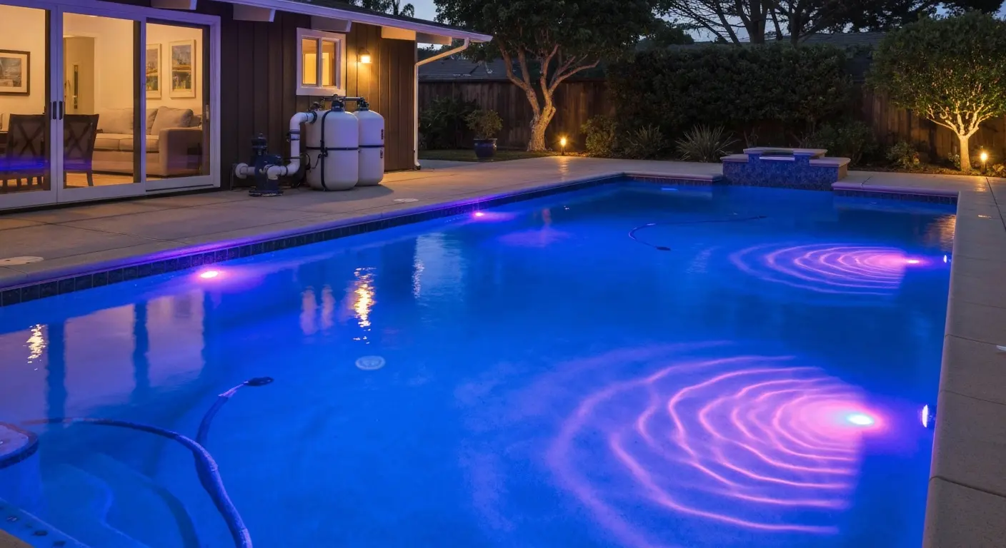 LED pool lighting installation