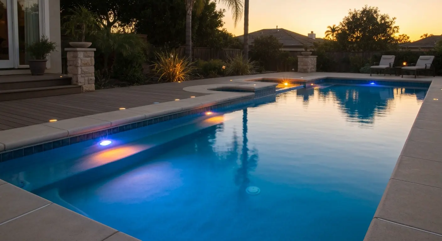 LED pool lighting installation