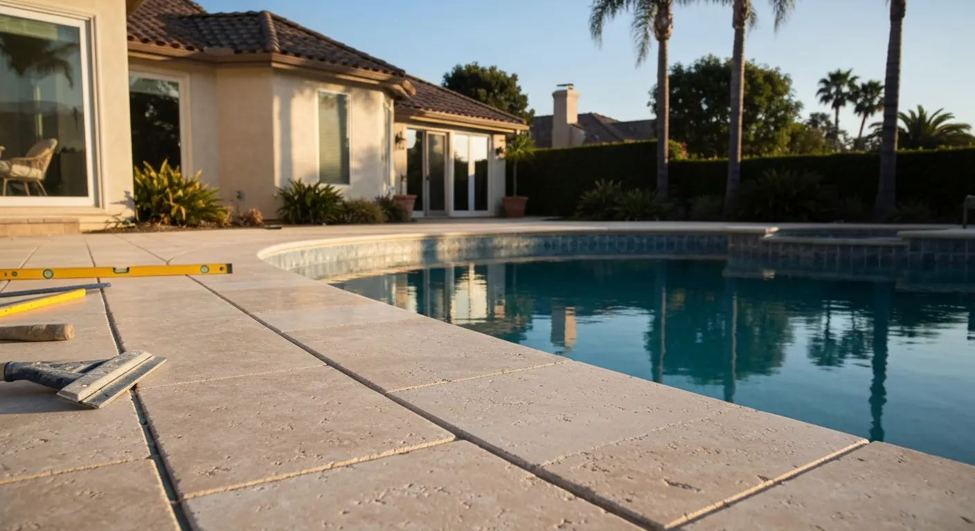 Pool deck resurfacing project