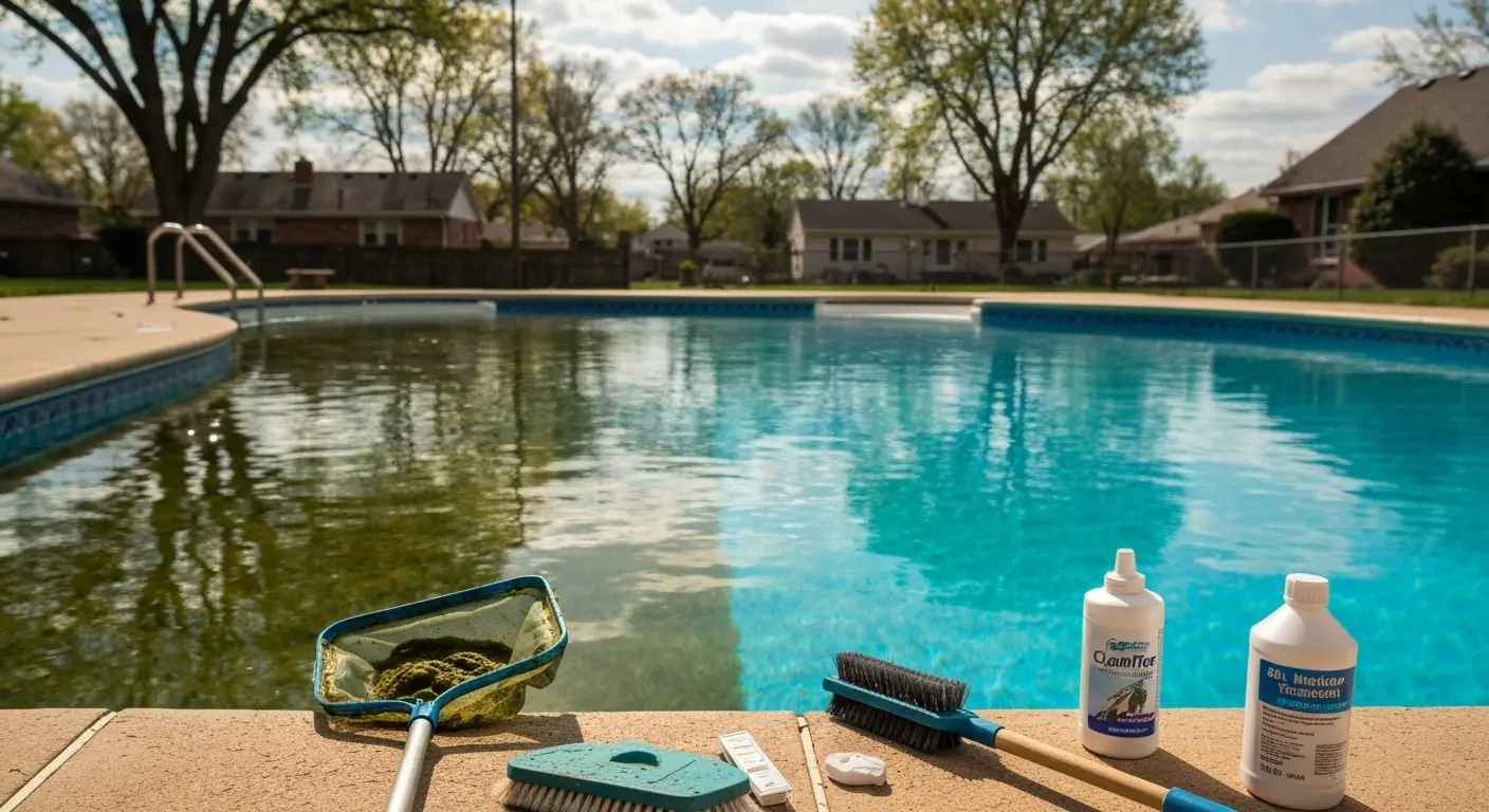 Green pool cleanup and algae removal