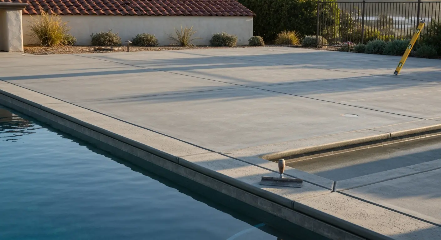 Concrete pool deck installation