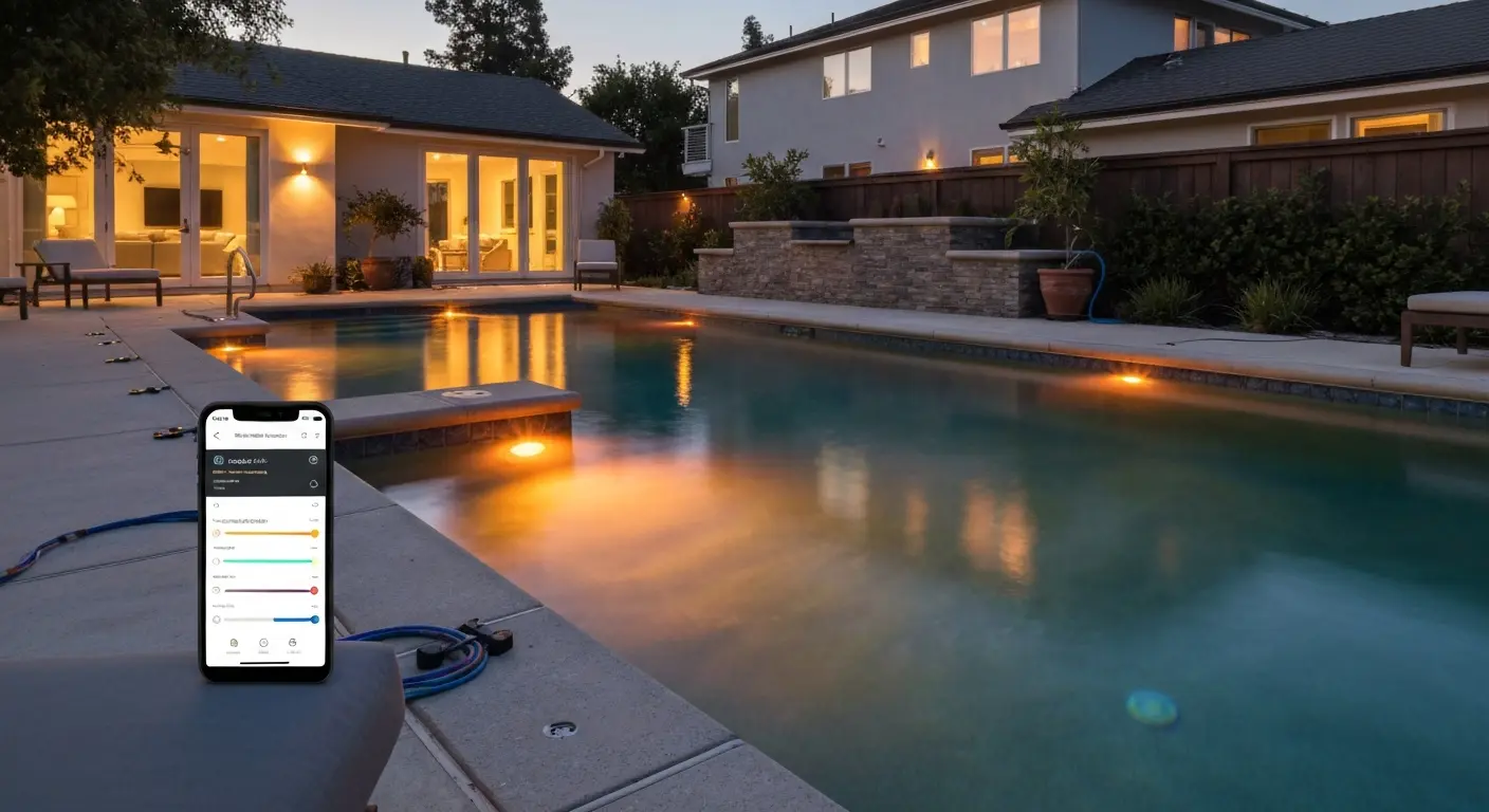 Smart pool lighting app control