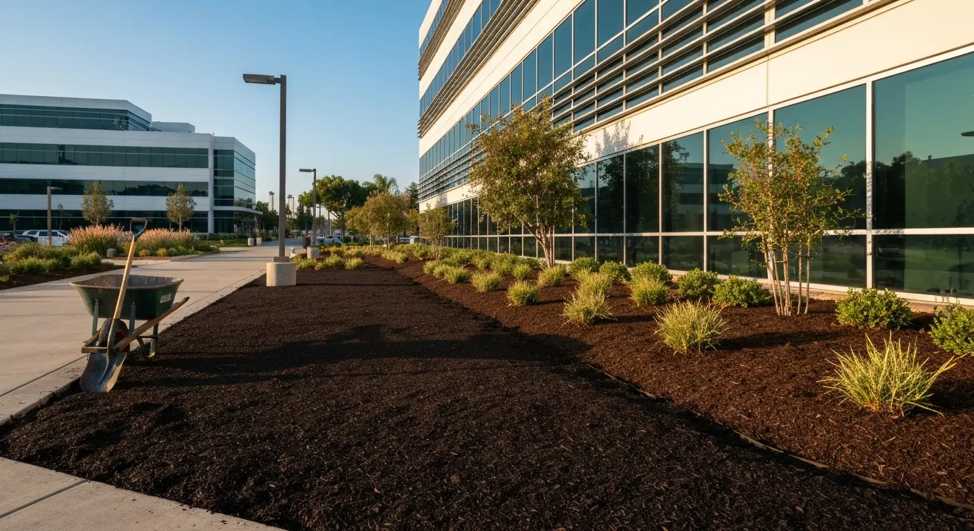 Commercial mulching project at office building