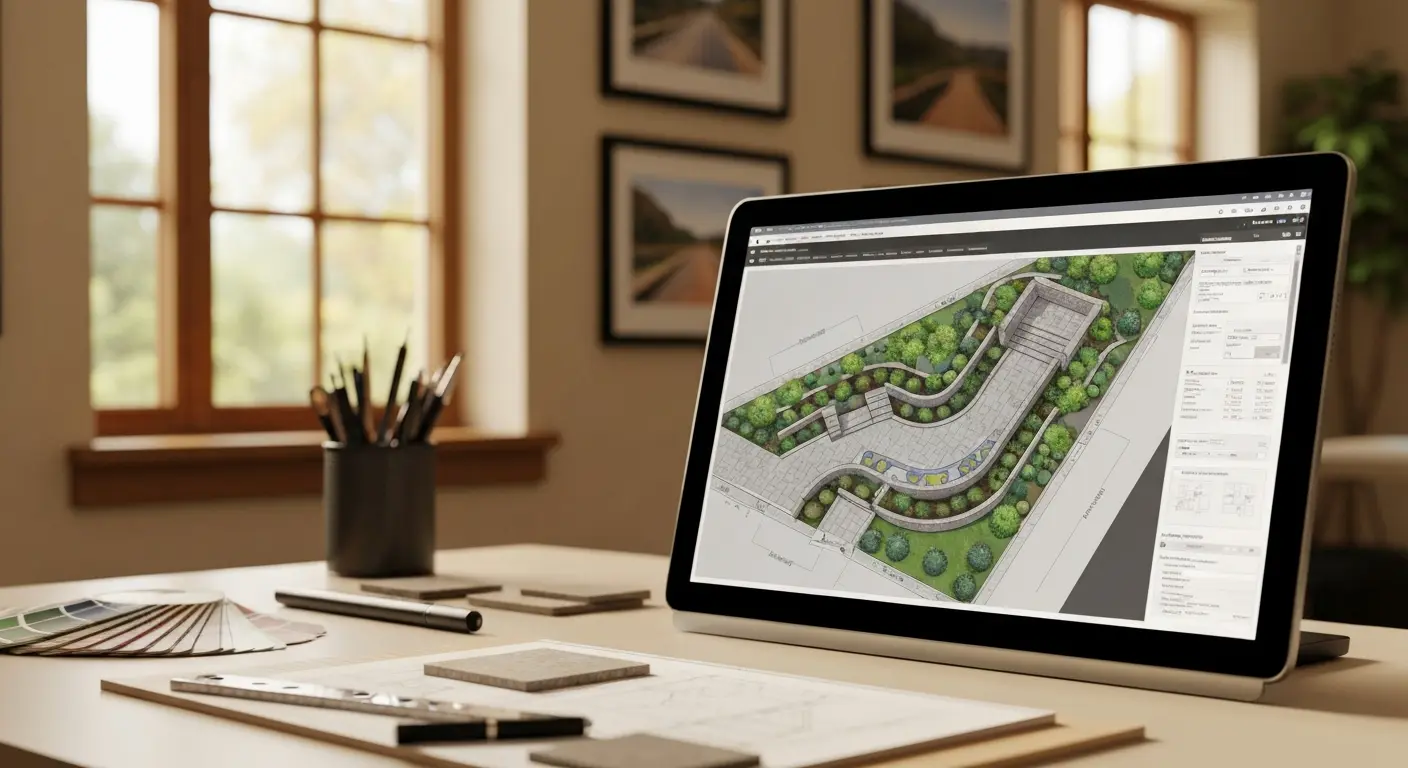 3D landscape design rendering