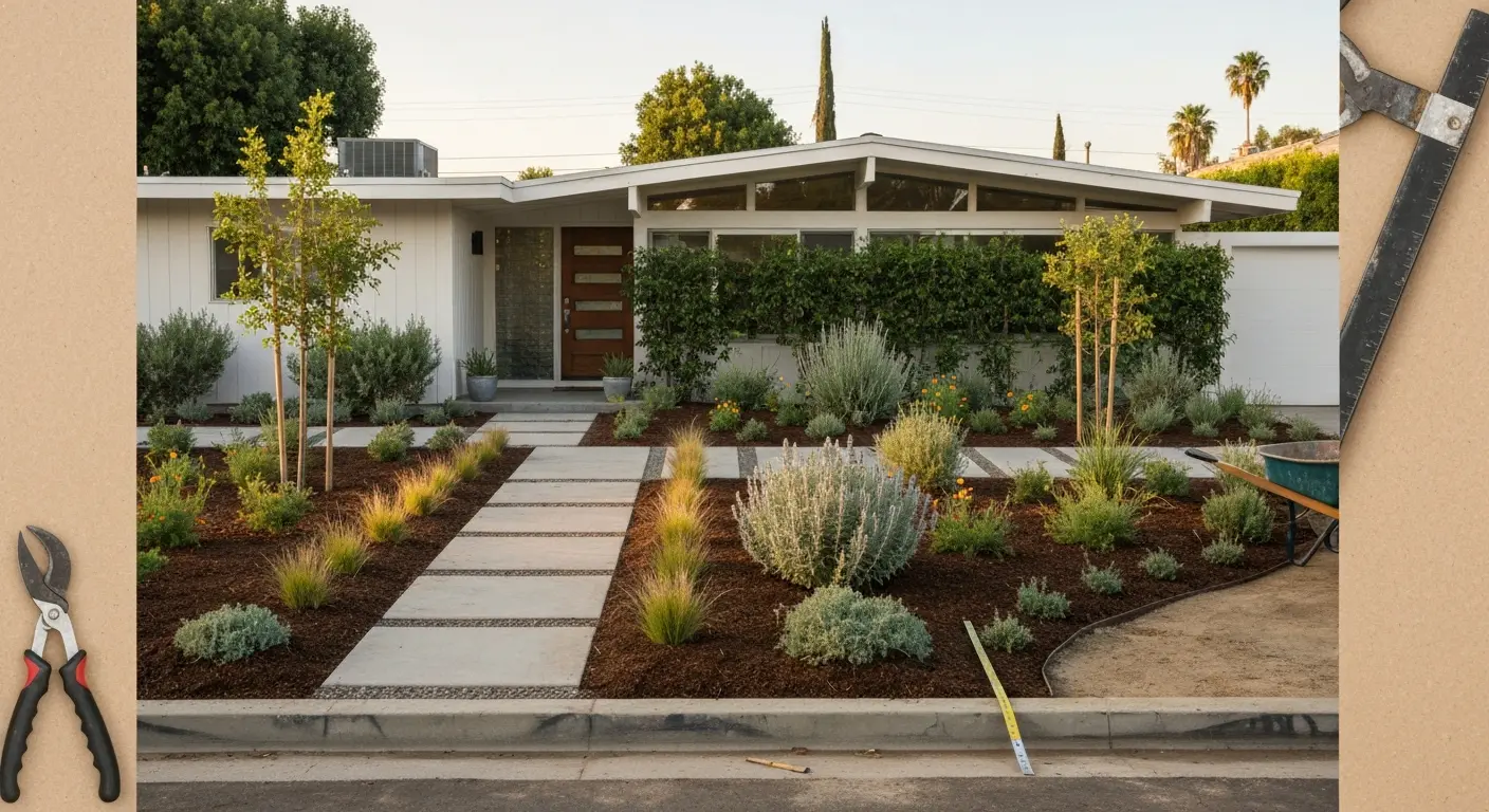 Studio City front yard landscape design