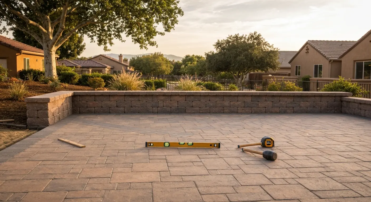 Hardscape patio installation