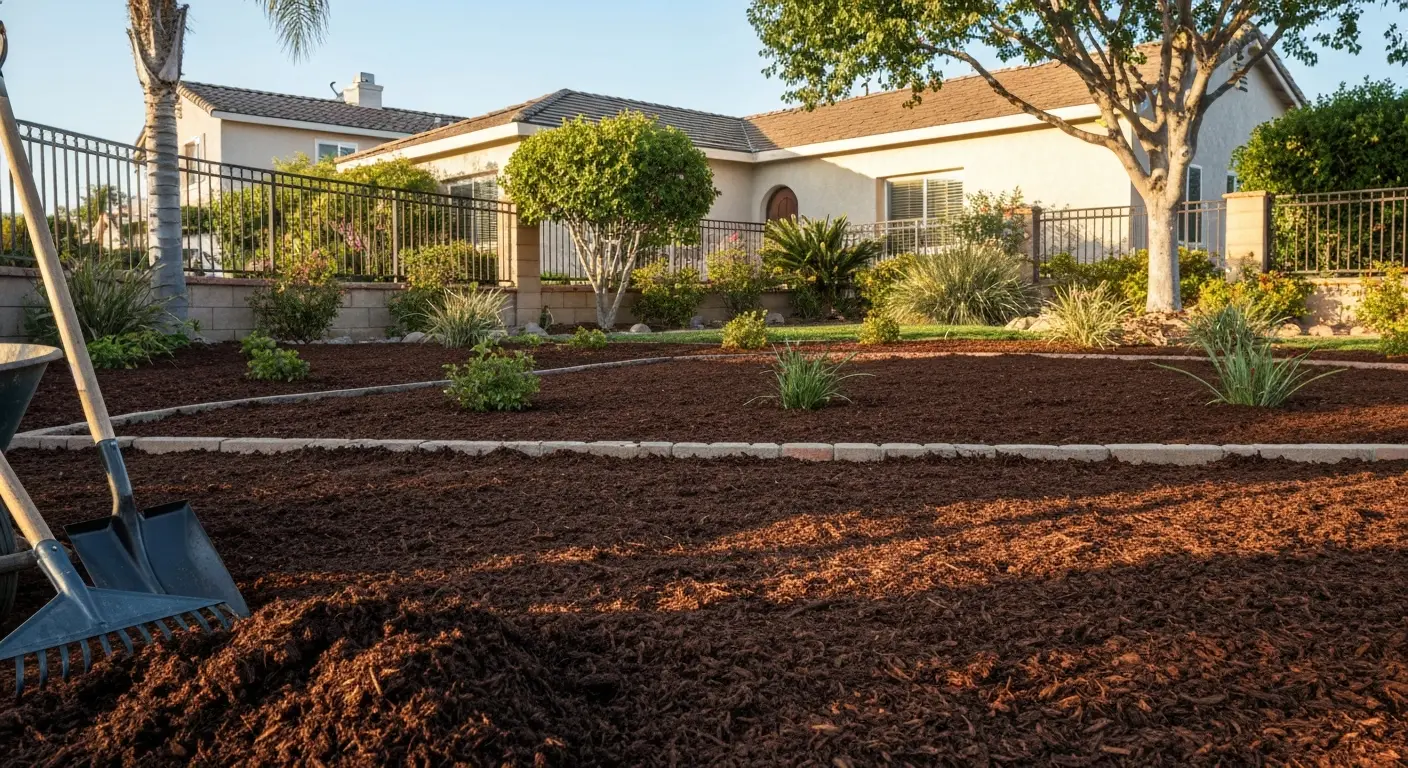 Residential garden mulching in LA County