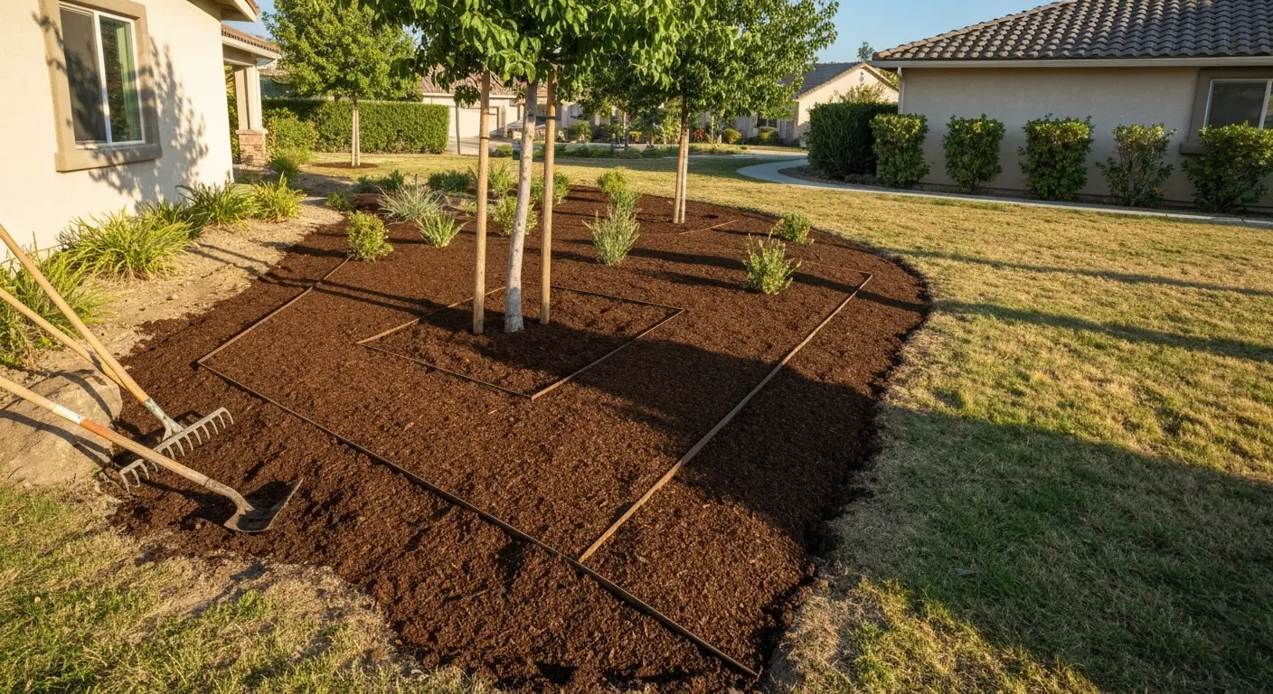 HOA community landscape mulching