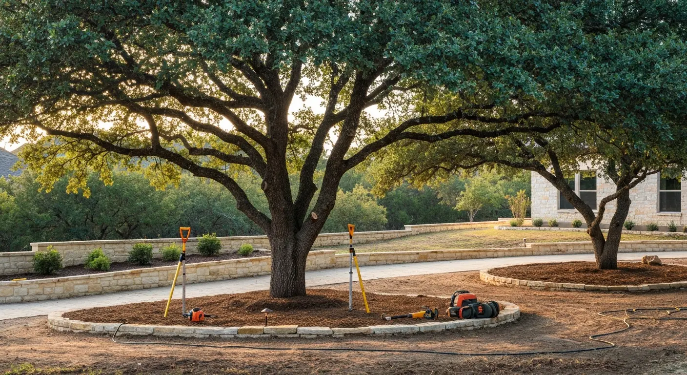Oak tree preservation in landscape design