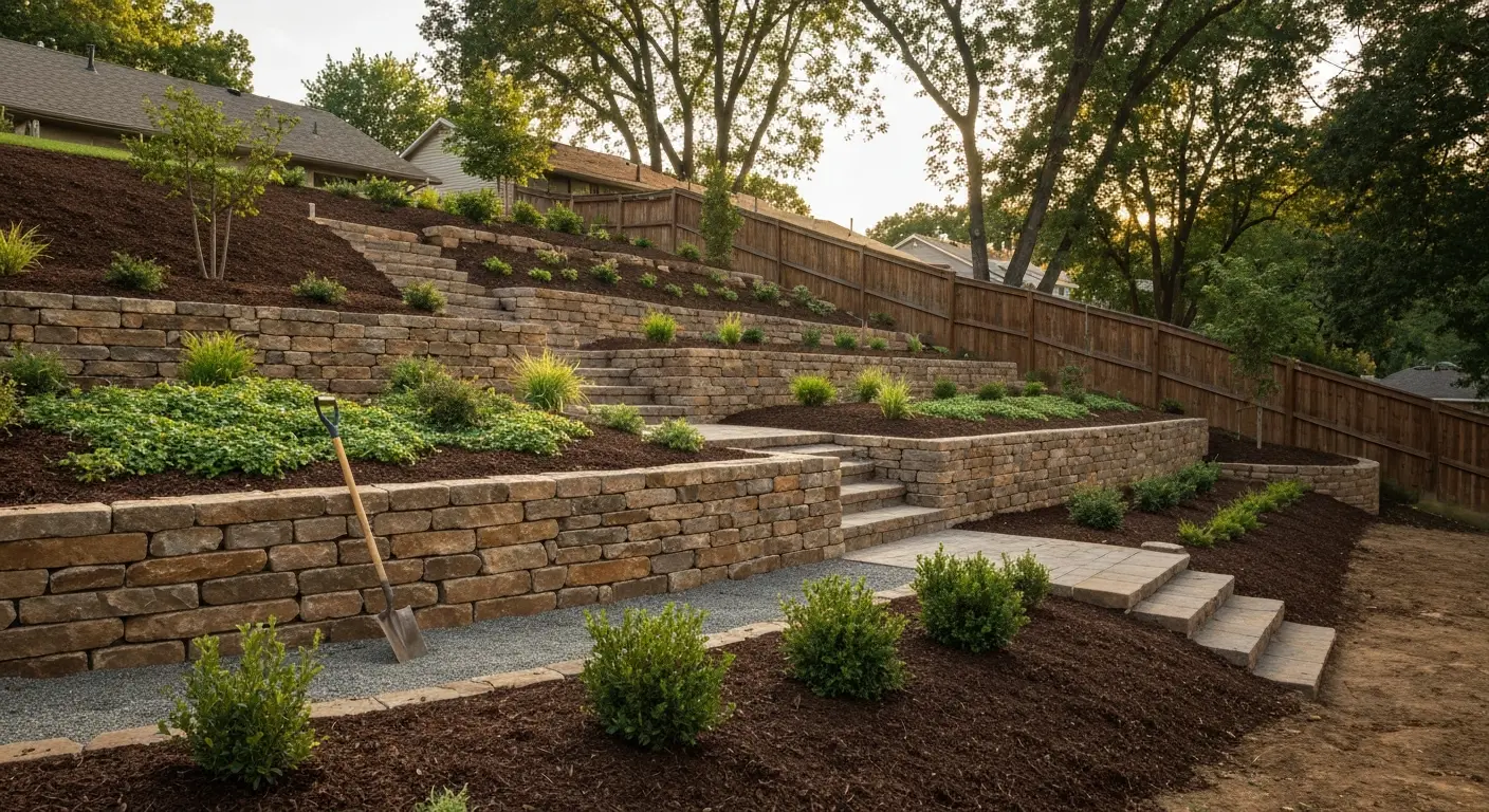 Sloped lot landscape design