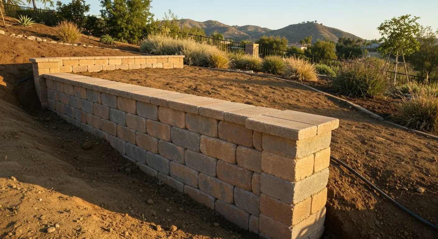 Retaining wall installation in Simi Valley