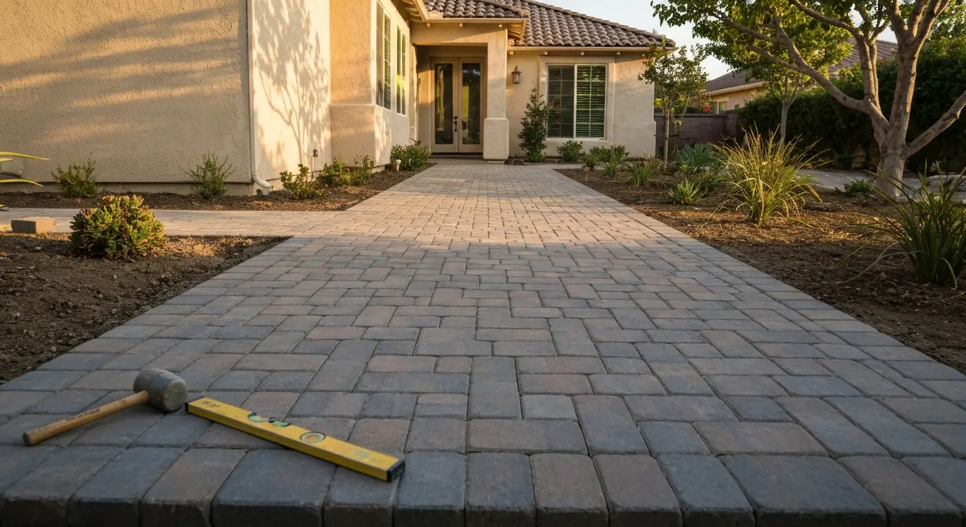 Paver walkway in Simi Valley yard