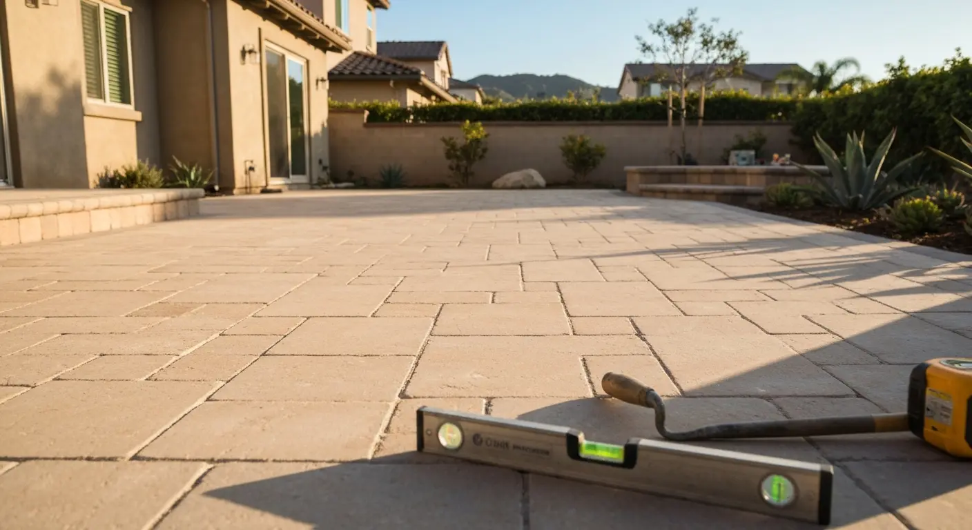 Hardscape patio installation