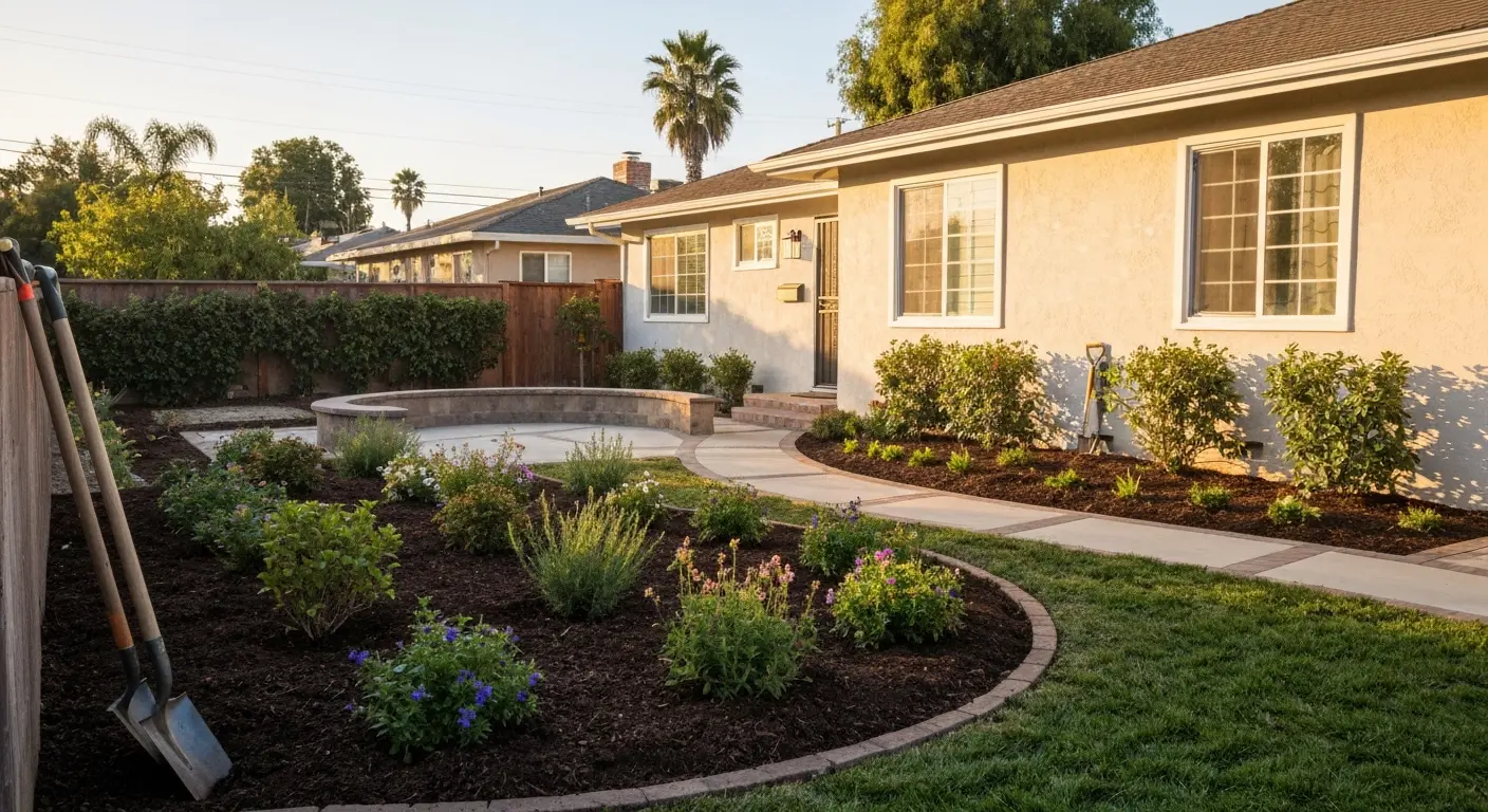 Custom garden design in Reseda ranch home