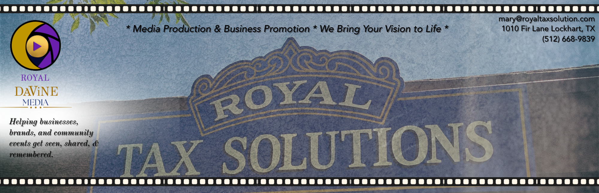 Royal DaViNE Media — Media Production & Business Promotion. We Bring Your Vision to Life. Helping businesses, brands, and community events get seen, shared, & remembered.