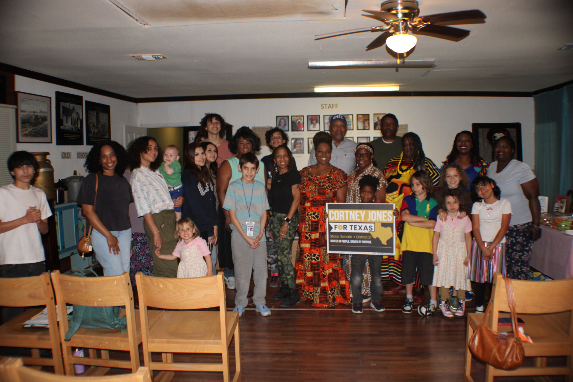 Community organization group photo at a Lockhart, Texas gathering